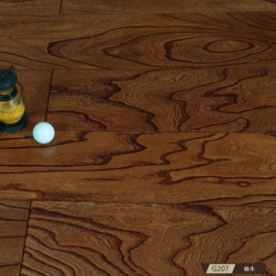 榆木浮雕多层实木地板工程装饰地板15mm封蜡抗地热防烟头木纹地板