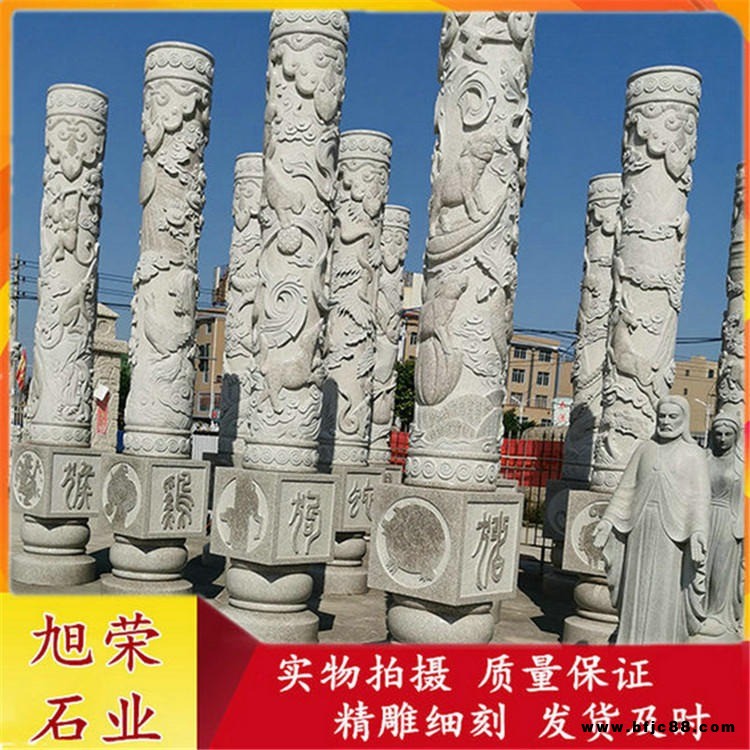 石雕十二生肖柱 支持各种尺寸定做 花岗岩十二生肖文化柱