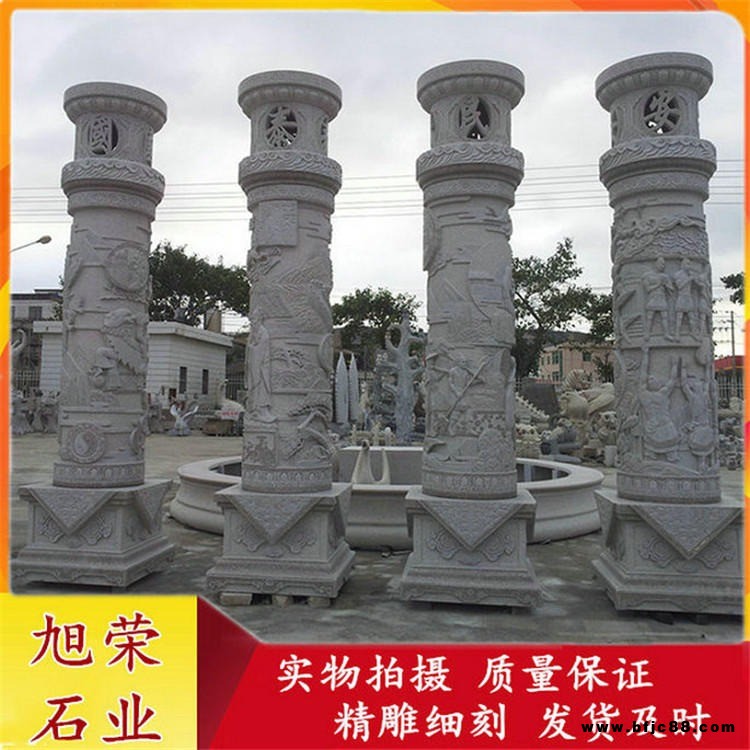 国泰民安风调雨顺文化柱 广场祝福题材石材浮雕文化柱